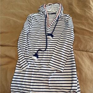 Cabana Life Striped Hooded Tunic with Tassels